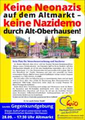 Flyer Wio Gegenkundgebung gegen die Nazi-Gruppierung in Oberhausen 28.9.2016