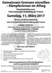 Aufruf zum Frauenkampftag 2017 in Oberhausen