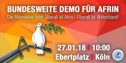 Bundesweite Demo für Afrin - 27.01.2018 Ebertplatz Köln