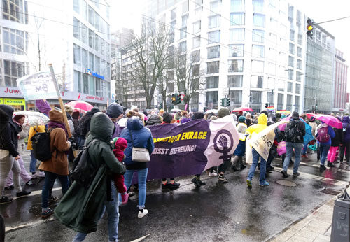 Frauenstreikdemo am 9. März 2019 in Düsseldorf. Foto: Avanti O.