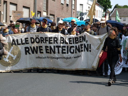 Ende Gelände „Goldener Finger“, Garzweiler, 22. Juni 2019. Foto: R. Hoffmann.