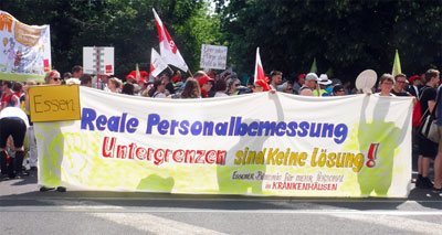 Protestaktion bei der Gesundheitsminister*innenkonferenz in Leipzig, 4. Juni 2019. Foto: R. Hoffmann.