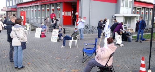 Protestaktion in Essen-Katernberg gegen die Schließung von Contilia Kliniken, 31. Oktober 2020. Foto: Avanti O.